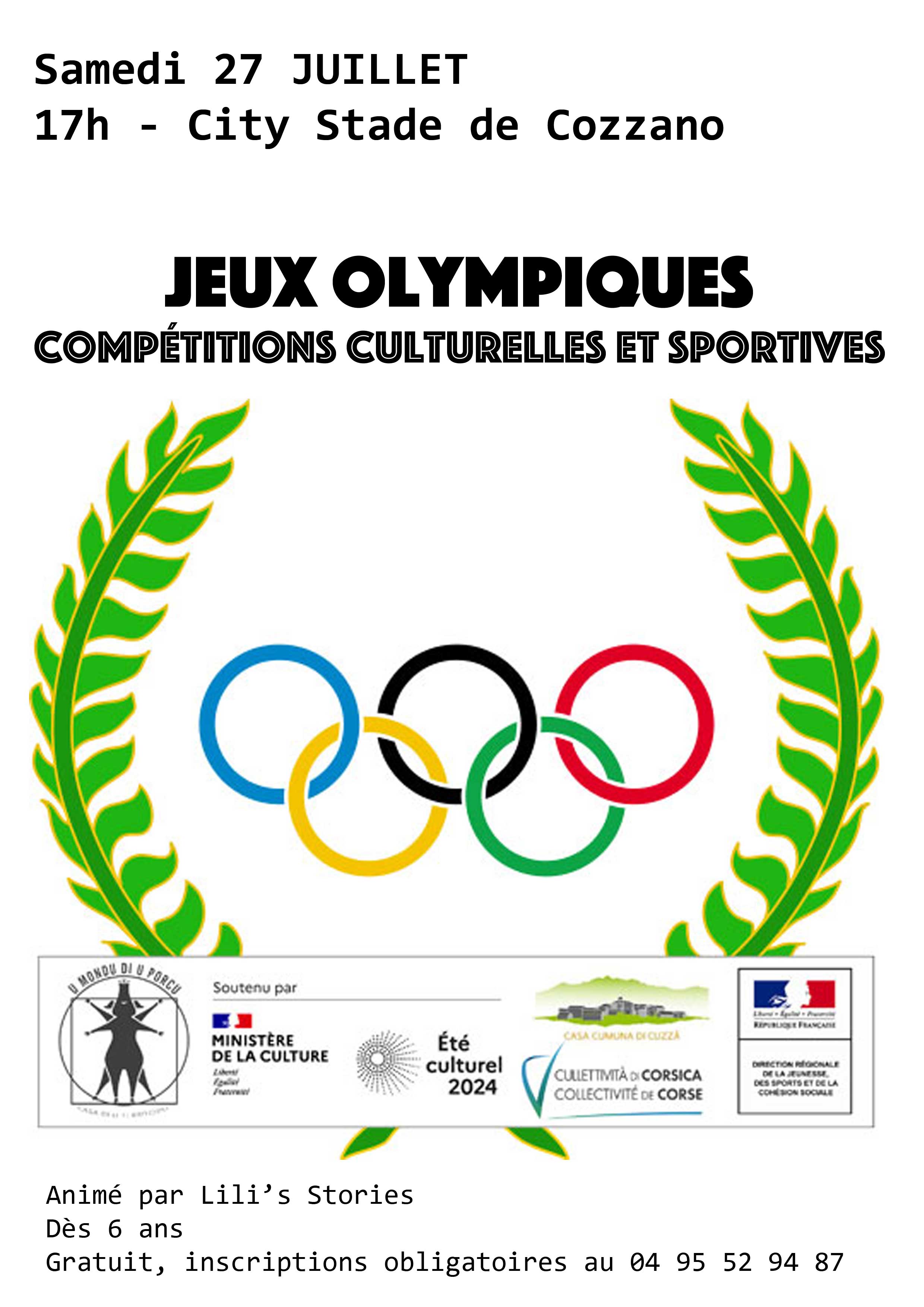 JEUX OLYMPIQUES Cuzzà 2024  - Samedi 27 juillet à partir de 17h